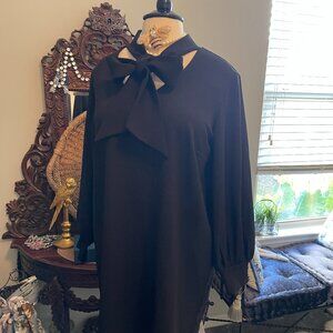 Eloquii 22 / 24 NWOT Black Bow Neck Dress
